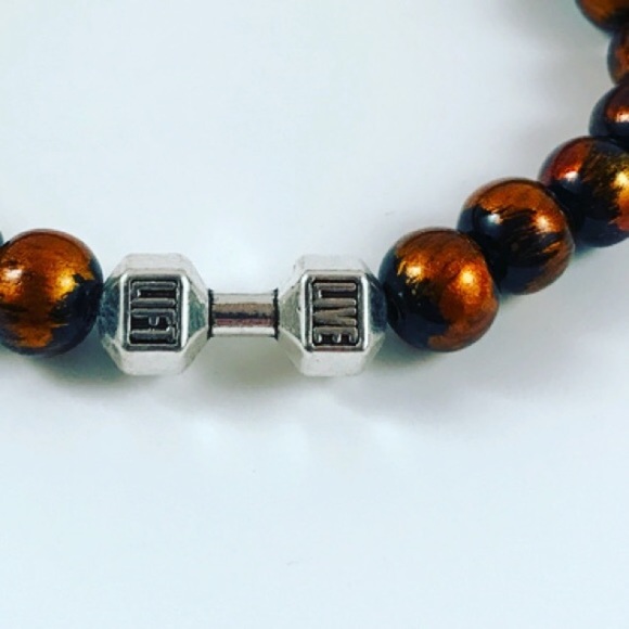 π΄Sale ! Men or women copper beads barbell charm - Picture 3 of 7